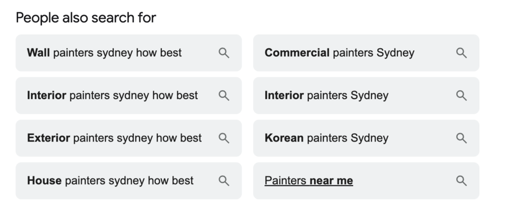 People Also Search For section is a goldmine of content ideas